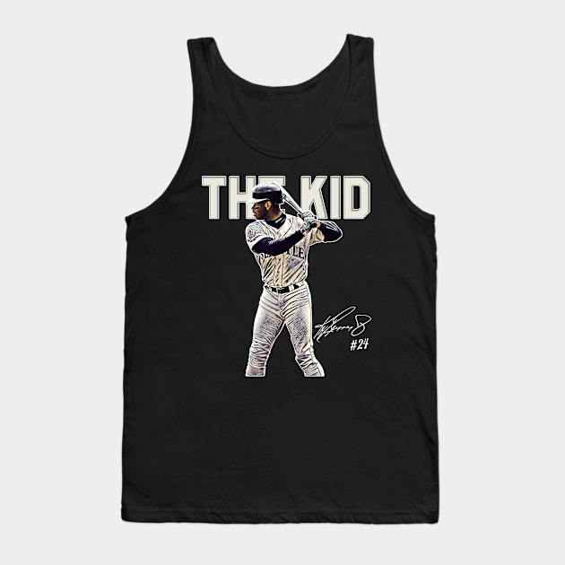 Ken Griffey Jr The Kid Basketball Legend Signature Vintage Retro 80s 90s Bootleg Rap Style Tank Top by CarDE